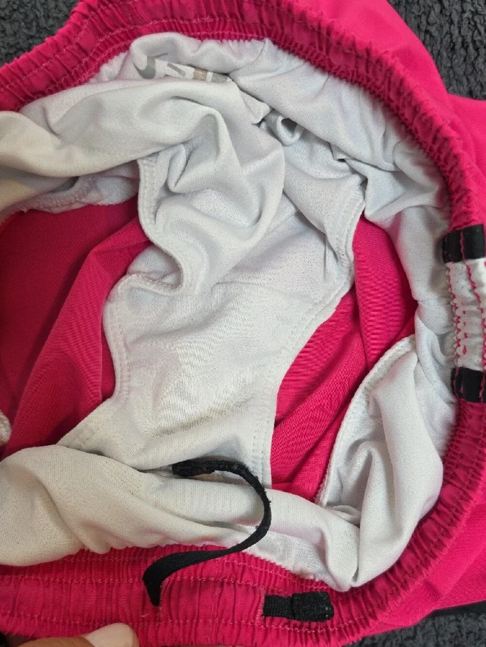 Nike Girls Bright Pink Running Shorts with Black Trim
